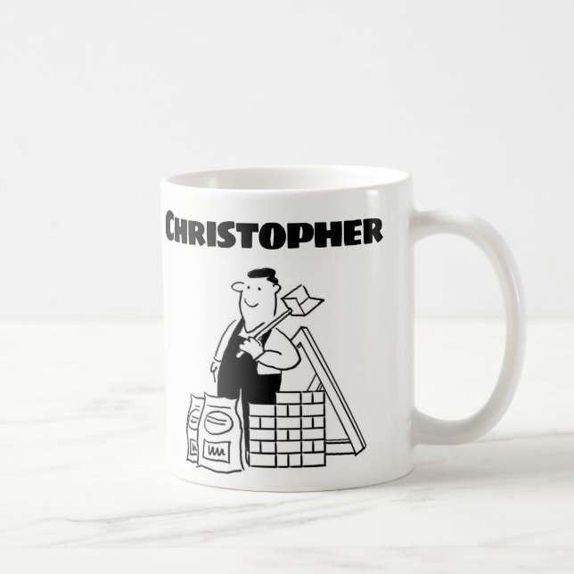 Geschenk für einen Builder mit Name Coffee Tasse (Rechts)