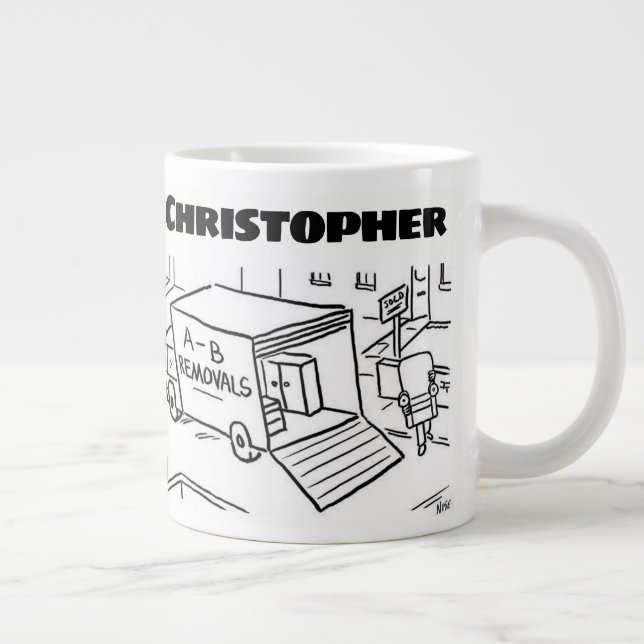 Geschenk für einen Entfernungsmann mit Namen Jumbo-Tasse (Rechts)