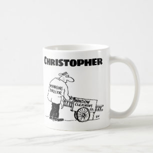 Geschenk für einen Fensterreiniger mit Name Coffee Kaffeetasse