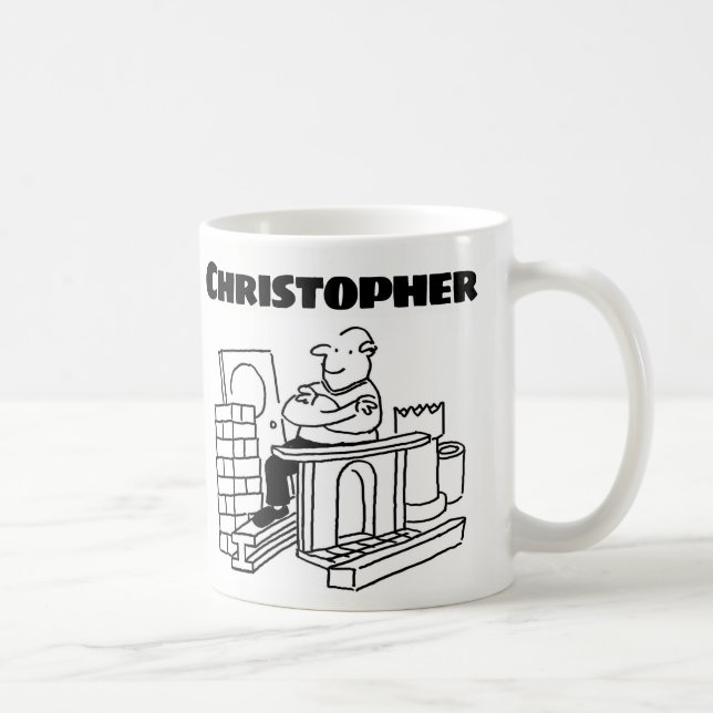 Geschenk für einen Gerecycelt Warenkäufer mit Name Kaffeetasse (Rechts)