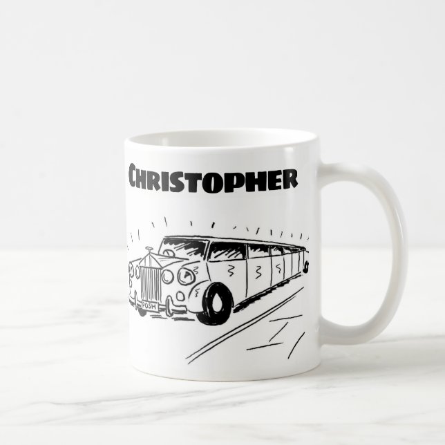 Geschenk für einen Limousine Chauffeur mit Namen Kaffeetasse (Rechts)