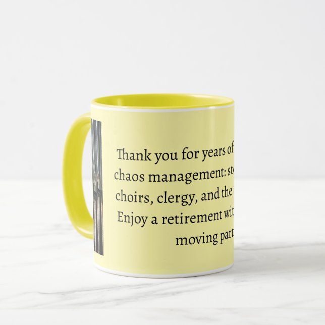 Geschenk für einen pensionierten Organisten oder C Tasse (Vorderseite Links)