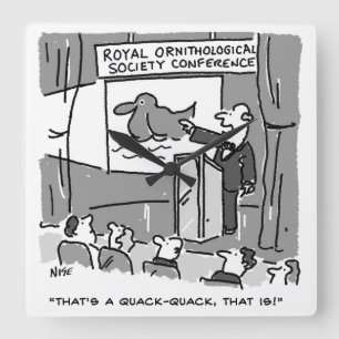 Geschenk für einen Vogelbeobachter oder Vogelbeoba Quadratische Wanduhr