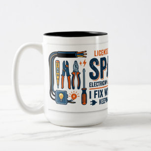 Geschenk für Elektriker Sparky Zweifarbige Tasse