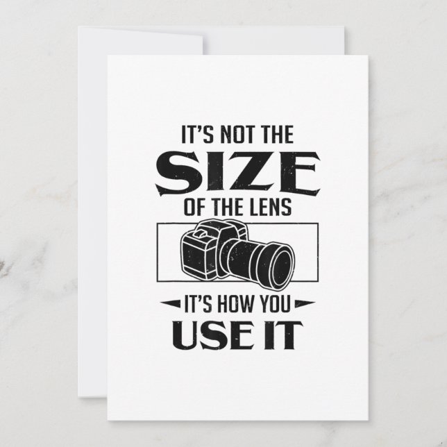 Geschenk für Fotografen seine nicht die Größe der  Ankündigung (Vorderseite)