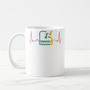 Geschenk für Frauen, die Klavier spielen Herzschla Kaffeetasse