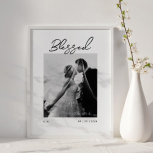 Geschenk für frisch Vermählte mit Monogramm für ge Poster