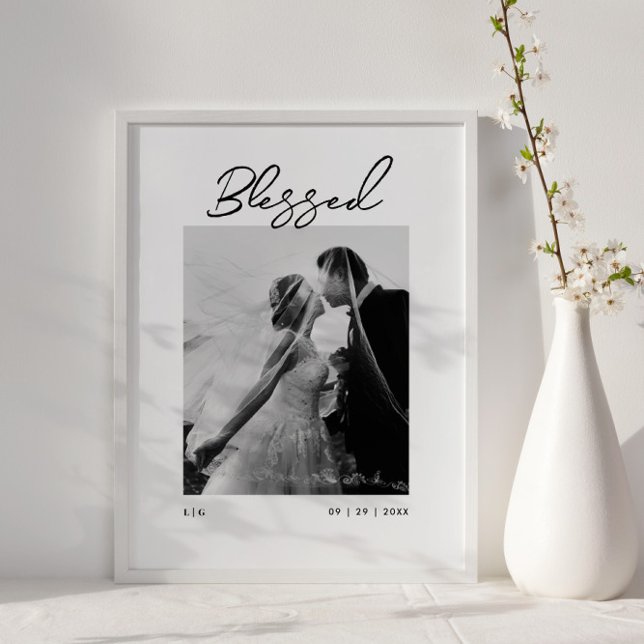 Geschenk für frisch Vermählte mit Monogramm für ge Poster (Von Creator hochgeladen)