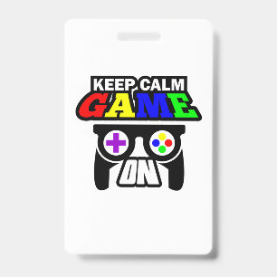 Geschenk für Gamer Keep Calm Game On Ausweis