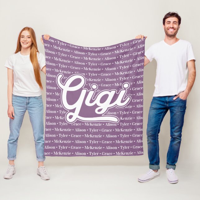 Geschenk für Gigi mit Kindernamen Fleecedecke (Beispiel)