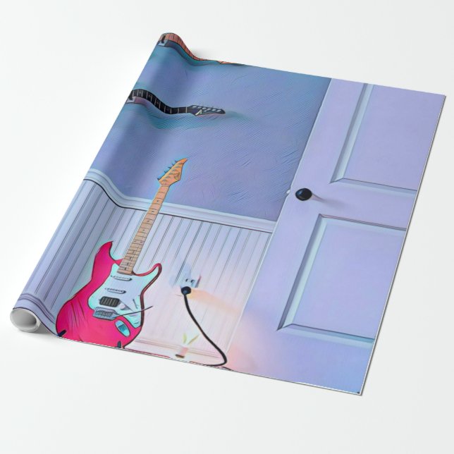 Geschenk für Gitarrist Geschenkpapier (Ungerollt)