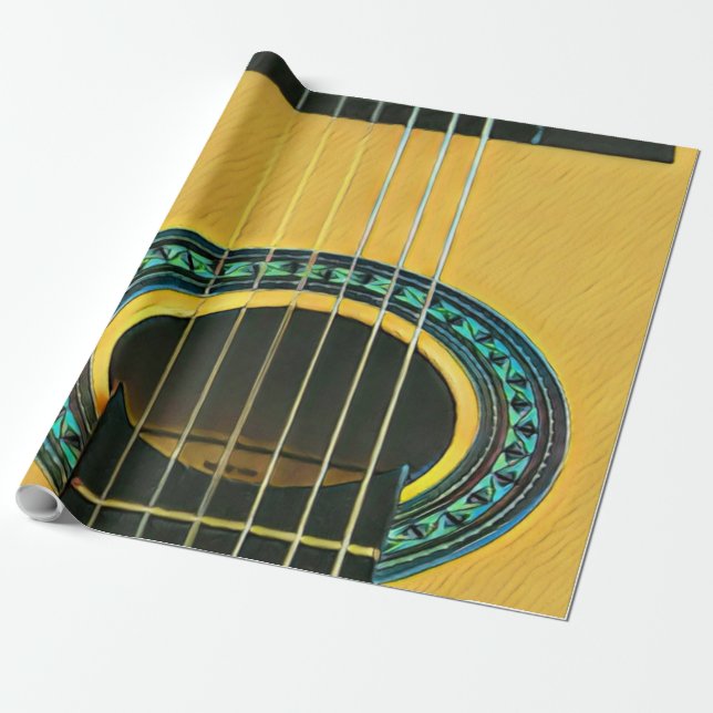 Geschenk für Gitarrist und Freund Geschenkpapier (Ungerollt)