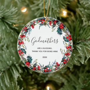 Geschenk für Godparent Vorschlag von Godchild Keramik Ornament