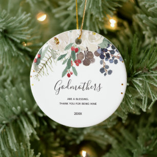 Geschenk für Godparent Vorschlag von Godchild Keramik Ornament