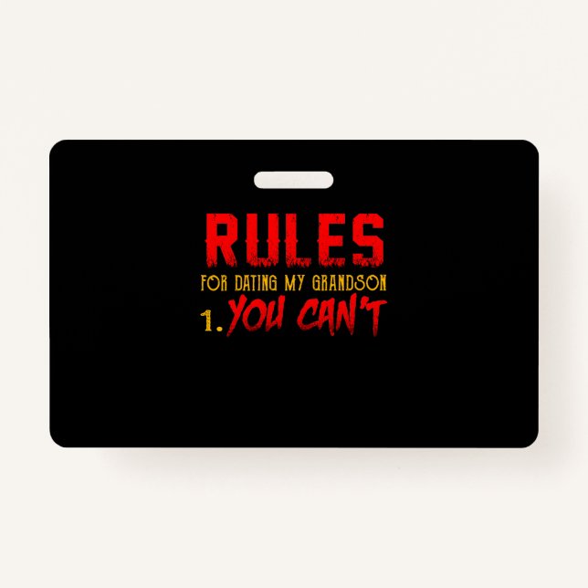 Geschenk für Grandson | Regel für meinen Enkel Ver Ausweis (Vorderseite)
