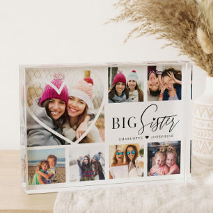 Geschenk für große Schwester 7 Foto Collage Herz B