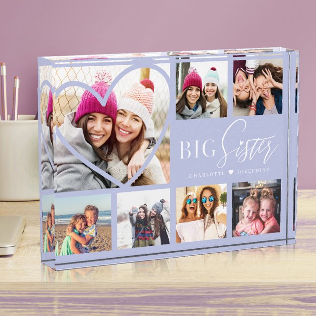 Geschenk für große Schwester 7 Foto Collage Herz B (Gift For Big Sister 7 Photo Collage Heart BFFs)