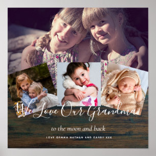 Geschenk für Großmutter Opa FotoCollage Großeltern Poster