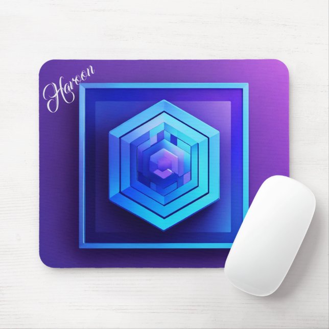 Geschenk für Haroon Modern 3D Foto Grid Mousepad (Mit Mouse)