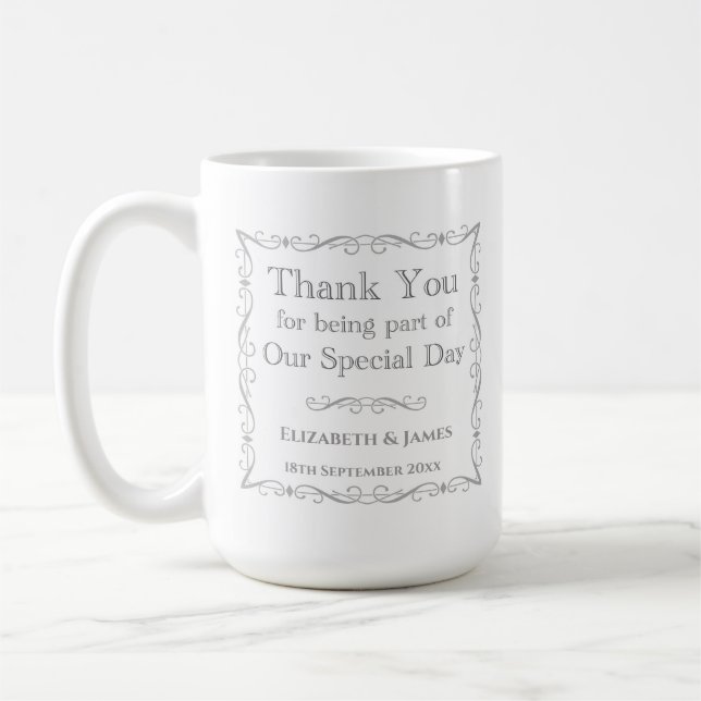 Geschenk für Hochzeitsgäste Kaffeetasse (Links)