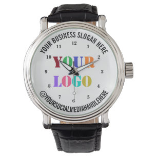 Geschenk für Ihr Firmenlogo Social Media Handle Armbanduhr