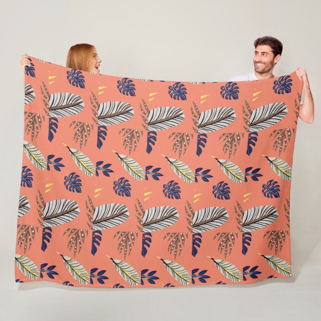 Geschenk für ihr modernes Leaf-Muster Fleecedecke (Beispiel)