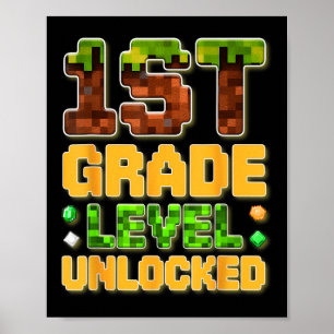 Geschenk für Kinder der Gamer School der 1. Klasse Poster