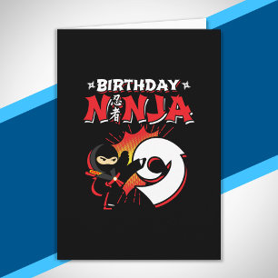 Geschenk für Kinder-Ninja-Geburtstagsfeier - 9 Jah Karte