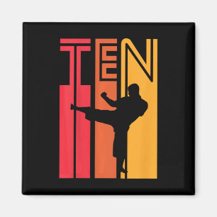 Geschenk für Kinder zum 10. Geburtstag Karate Retr Magnet