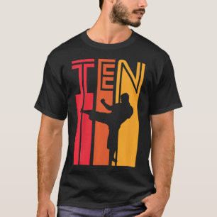 Geschenk für Kinder zum 10. Geburtstag Karate Retr T-Shirt