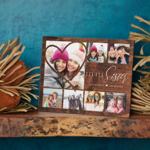 Geschenk für kleine Schwester 7 Foto Collage Holz Fotoplatte