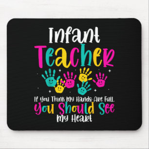 Geschenk für Kleinkind-Lehrer mit voller Herz-Quot Mousepad