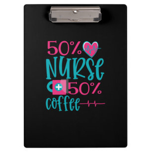 Geschenk für Krankenschwester 50 Nurse 50 Kaffee Klemmbrett