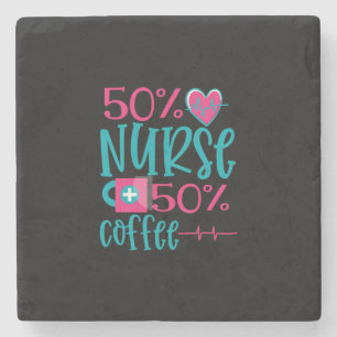 Geschenk für Krankenschwester   50 Nurse 50 Kaffee Steinuntersetzer