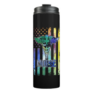 Geschenk für Krankenschwester Amische Flagge Thermosbecher