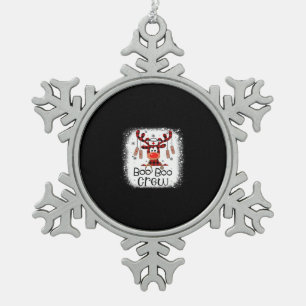 Geschenk für Krankenschwester Boo Boo Crew Schneeflocken Zinn-Ornament