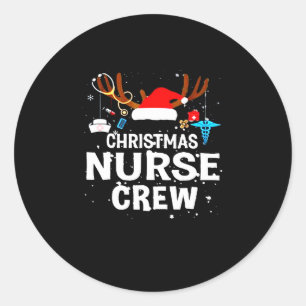 Geschenk für Krankenschwester   Christmas Nurse Cr Runder Aufkleber