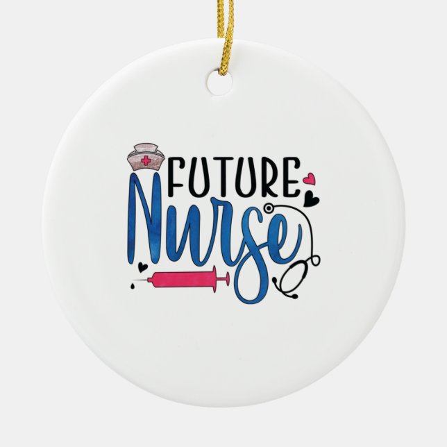 Geschenk für Krankenschwester | Future Nurse Keramik Ornament (Vorne)
