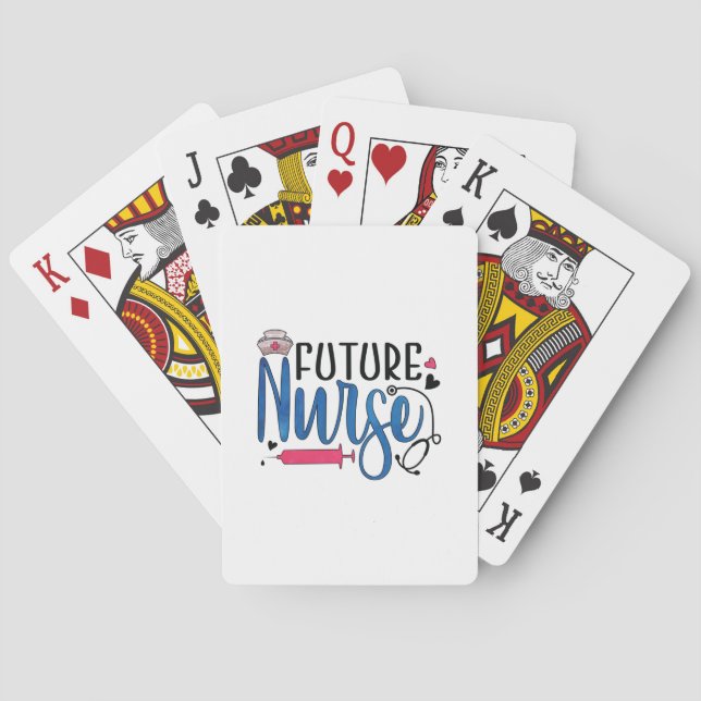 Geschenk für Krankenschwester | Future Nurse Spielkarten (Rückseite)