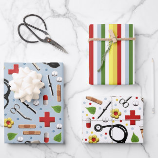 Geschenk für Krankenschwester Geschenkpapier Set