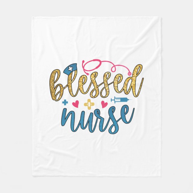 Geschenk für Krankenschwester | Gesegnete Krankens Fleecedecke (Vorderseite)