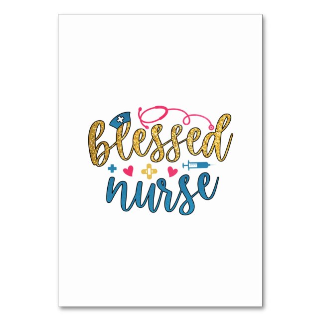 Geschenk für Krankenschwester | Gesegnete Krankens Tischnummer (Vorderseite)
