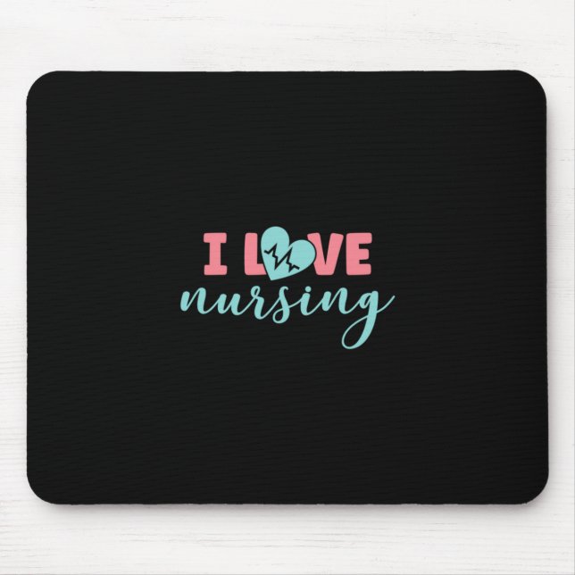 Geschenk für Krankenschwester | I Liebe Pflege Mousepad (Vorne)