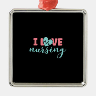 Geschenk für Krankenschwester | I Liebe Pflege Ornament Aus Metall