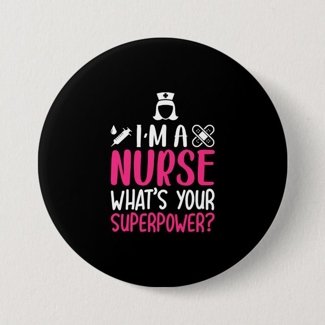 Geschenk für Krankenschwester | Ich bin eine Krank Button (Vorderseite)