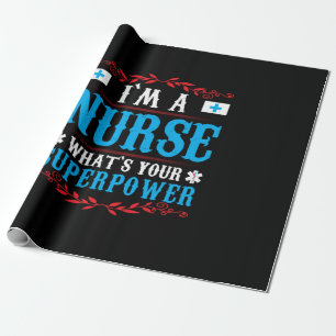 Geschenk für Krankenschwester Ich bin eine Krank Geschenkpapier