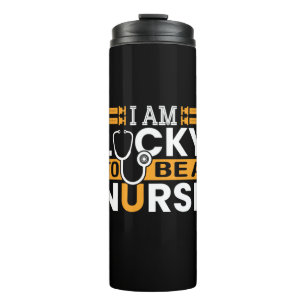 Geschenk für Krankenschwester Ich bin glücklich, Thermosbecher
