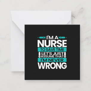 Geschenk für Krankenschwester Ich bin Krankensch Mitteilungskarte