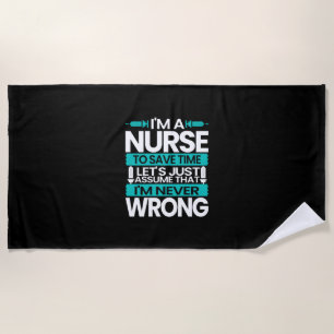 Geschenk für Krankenschwester Ich bin Krankensch Strandtuch