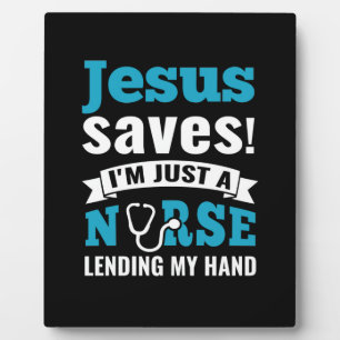 Geschenk für Krankenschwester Jesus Rette, ich b Fotoplatte